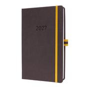 Linescape Weekly Planner 2027 Hardcover A5 Dark Grey/Yellow Vert 176p