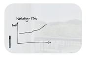 Artverum Magnetic Glass Board 100x65cm Rounded White