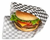 Gingham Black Printed 2-Open Sided Burger Bag 175x162x55mm Pack 1000 image