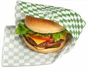 Gingham Green Printed 2-Open Sided Burger Bag 175x162x55mm Pack 1000 image