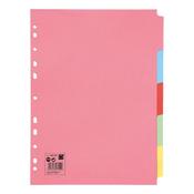 5 Star 5-Part Subject Divider A4 Recycled Card Multipunched 155gsm Assorted 295160