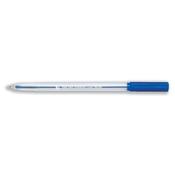 5 Star Ball Pen Medium 1mm Tip 0.7mm Line Clear Barrel Blue (Pack of 50) 295195