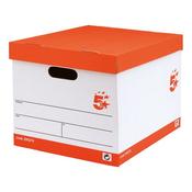 5 Star Storage Box with Lid Self-Assembly 321x392x291mm Red/White (Pack of 10) 295276