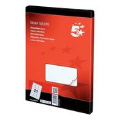 5 Star Office Multipurpose Labels Laser Copier Inkjet 63.5x38.1mm White (Pack of 2100 labels - 21 Labels per Sheet)
