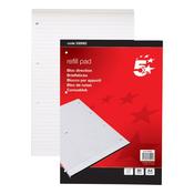 5 Star Headbound Refill Pad Ruled Punched 4 Holes 60gsm 160 Page A4 Red (Pack of 10) 330062