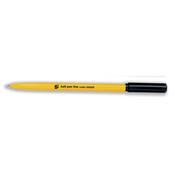 5 Star Ball Pen Fine 0.7mm Tip 0.3mm Line Yellow Barrel Black (Pack of 50) 333328