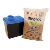 Economy Salt and Grit Bin Kit Yellow 30L with 25kg De-icing Salt 399636 image