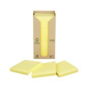 Post-it Notes Recycled Tower 76x76mm Cardboard Packaging Canary Yellow (Pack of 16) 654-1T
