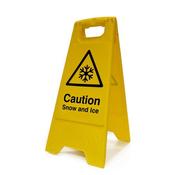 Winter Hazard Snow and Ice A-Board Sign Yellow 403075