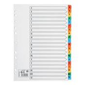 5 Star Index A-Z 20-Part Multipunched Mylar-reinforced Multicolour Tabs 160gsm A4 White 464335