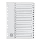 5 Star Index 1-20 Multipunched Mylar-reinforced Strip Tabs 160gsm A4 White 464424