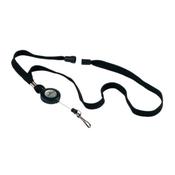 Durable Soft Breakaway Lanyard with Retractable Badge Reel Black (Pack of 10) 8223/01 image