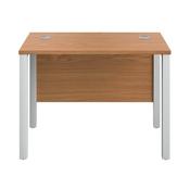Jemini Rectangular Goal Post Desk 1000x600x730mm Nova Oak/White KF821410 image