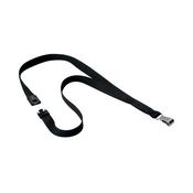 Durable Textile Lanyard With Metal Carabiner 15mm Wide Black (Pack of 10) 812701 image