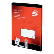 5 Star Office Multipurpose Labels Laser Copier Inkjet 64x34mm White (Pack of 2400 labels - 24 Labels per Sheet)