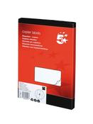 5 Star Office Multipurpose Labels Laser Copier Inkjet 105x148.5mm White (Pack of 400 labels - 4 Labels per Sheet)