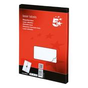 5 Star Office Multipurpose Labels Laser Copier Inkjet 139x99.1mm White (Pack of 400 labels - 4 Labels per Sheet)