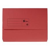 5 Star Recycled Half Flap Document Wallet A4 285gsm Capacity 32mm Red (Pack of 50) 913861