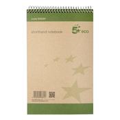 5 Star Spiral Shorthand Notebook Ruled 70gsm 160 Page 127x200mm Green/Buff (Pack of 10) 938287