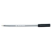 5 Star Ball Pen Medium 1mm Tip 0.7mm Line Clear Barrel Black (Pack of 20) 938643