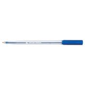 5 Star Ball Pen Medium 1mm Tip 0.7mm Line Clear Barrel Blue (Pack of 20) 938651