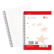 5 Star Wirebound Notebook Ruled Margin Perforated 2 Holes 100 Page A5+ Red/White (Pack of 10) 942598