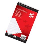 5 Star Wirebound Shorthand Pad Ruled 60gsm 200 Page A5 Red 942601