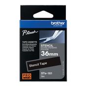 Brother P-Touch Stencil Tape Cassette 36mm x 3m Black on White Tape STE-161 image