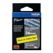 Brother P-Touch TZe Self-Laminating Tape Cassette 36mm x 8m Black on Yellow Tape TZE-SL661