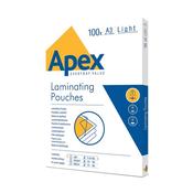 Fellowes Apex A3 Light Duty Laminating Pouches Clear (Pack of 100) 6001901 image
