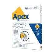Fellowes Apex A4 Light Duty Laminating Pouches Clear (Pack of 100) 6003201 image
