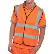 Beeswift High Visibility Waistcoat Full App G Orange Large WCENGORL