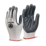 Beeswift Nitrile P/C Polyester Gloves Grey Small (Pack of 10) EC7NGYS