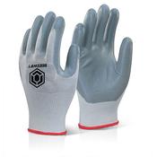 Beeswift Nitrile Foam Polyester Gloves Grey Medium (Pack of 10) EC6NGYM