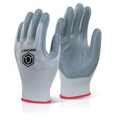 Beeswift Nitrile Foam Polyester Gloves Grey XL (Pack of 10) EC6NGYXL