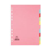 Elba-10 Part Card Divider Recycled Manilla A4 Assorted 400007246