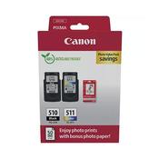 Canon PG-510/CL-511 Ink Cartridges K/CMY + 4 x 6 in Photo Paper Value Pack 2970B017 image