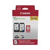 Canon PG-545/CL-546 Ink Cartridges K/CMY + 4 x 6 in Photo Paper Value Pack 8287B008 image