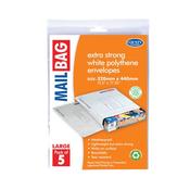 County Stationery Mail Bag Polythene Envelopes x5 White Large 320x440mm (Pack of 10) C262
