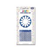 Eurowrap Cake Candle Set Blue Pack of 6 12627-BCC