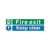 5 Star Fire Exit Keep Clear Sign Rigid Plastic 150x450mm VSP126SRP4515 image