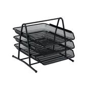 5 Star Mesh Letter Tray 3 Tier Scratch Resistant Stackable Front Load Portrait Foolscap Black 288102