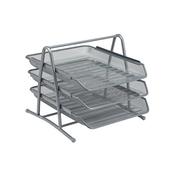 5 Star Mesh Letter Tray 3 Tier Stackable Front Load Portrait Foolscap Silver 288110