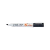 5 Star Drywipe Marker Bullet Tip Xylene/Toluene-free 3mm Line Black (Pack of 12) 296123