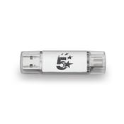 5 Star USB 3.2 Gen 1 Combo Flash Drive with USB A/C 64GB Silver 667950