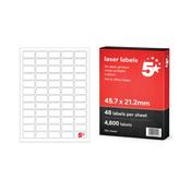 5 Star A4 Mini Sheet Labels 45.7x21.2mm Pack of 4800 FS679587