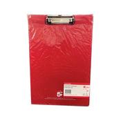 5 Star Fold-over Clipboard with Front Pocket Foolscap Red 913683
