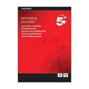 5 Star Laminating Pouches 150 Micron Gloss A5 (Pack of 100) 930211