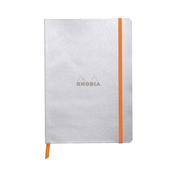 Clairefontaine Rhodiarama Notebook 80 Lined Pages A5 Silver Cover 117401C