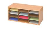 12 Compartment Literature Organiser 740x302x310mm Beech 9401MO